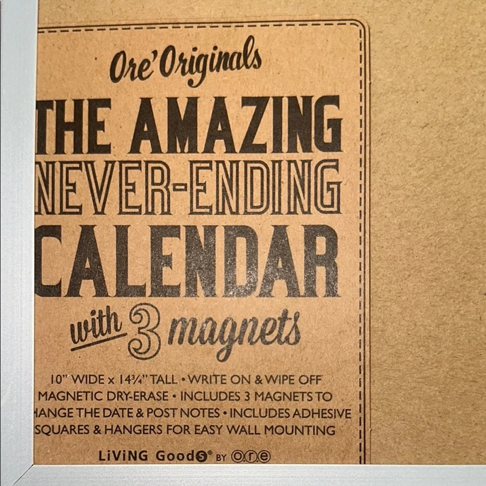 Ore’ originals never ending magnetic wall desk calendar